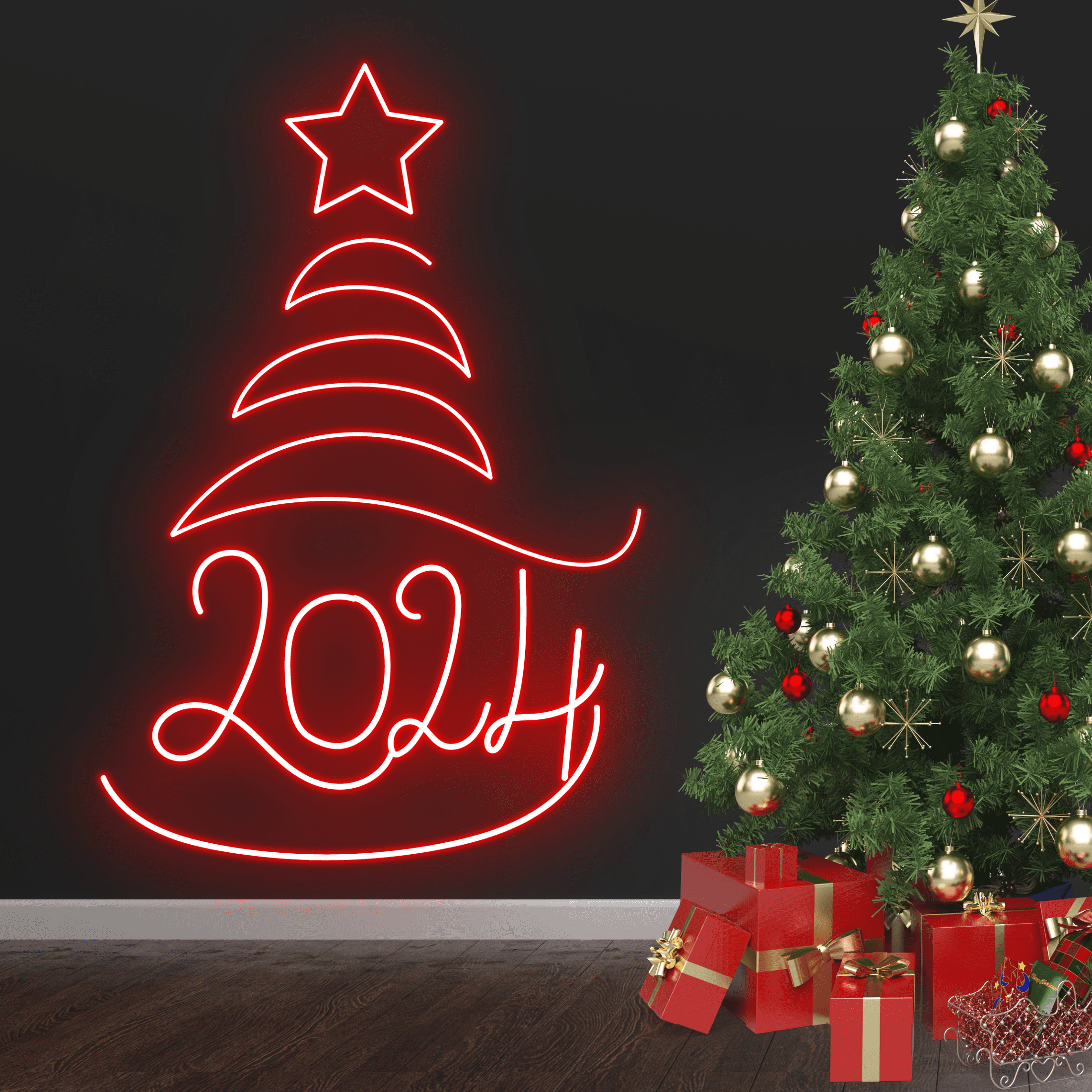 Glowneon Christmas Tree 2024 Neon Signs, Christmas & New Year Decor