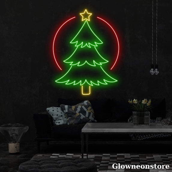 Glowneon Christmas Tree Neon Sign, Christmas Tree Led Light, Christmas Tree Decor Neon