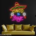 thumbnail image 1 of Glowneon Cinco De Mayo Neon Sign, Mexican Festival Home Bar Led Light, 1 of 5