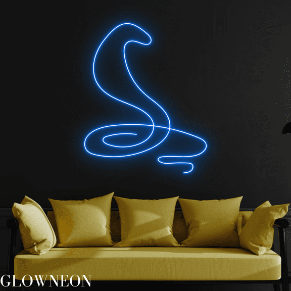 Glowneon Cobra Snake Neon Sign, Cobra Snake Led Sign, Cobra Wall Art