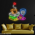thumbnail image 1 of Glowneon Coffee Book Neon Sign, Coffee Shop Led Sign, Book Store Sign, 1 of 5