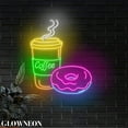 thumbnail image 1 of Glowneon Coffee Donut Led Sign, Donut Bakery & Coffee Shop Wall Decor, 1 of 5
