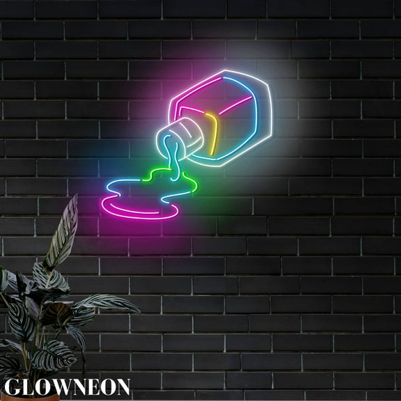 Glowneon Colorful Nail Polish Wall Neon Sign, Beauty Nail Salon Decor