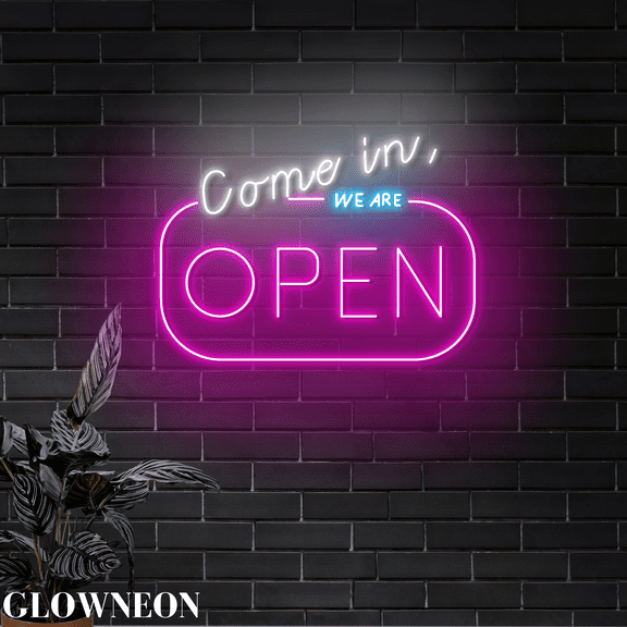 Glowneon Come In We Are Open Led Sign For Store Shop Decor, Open Sign