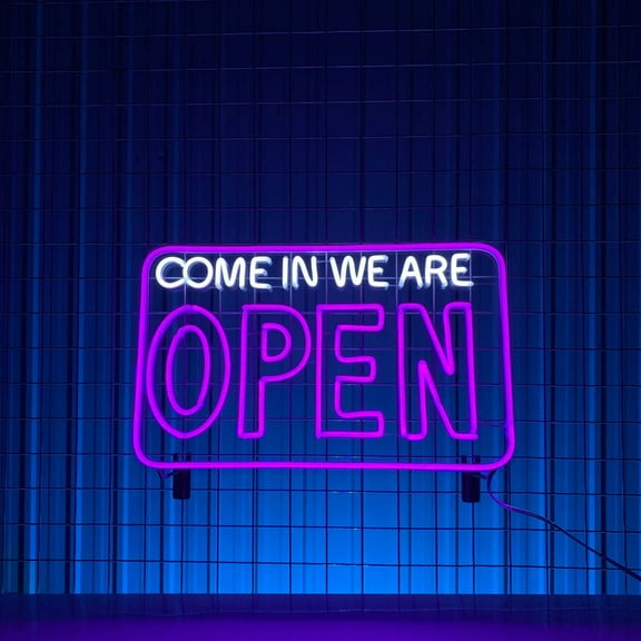 Glowneon Come In We Are Open Neon Signs, Welcome Sign For Shop/Store