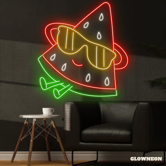 Glowneon Cool Watermelon Neon Sign, Fruit Shop Decor, Summer Decor