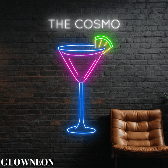 Glowneon Cosmopolitan The Cosmo Neon Decor, Cosmopolitan Cocktail Art