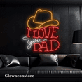 thumbnail image 1 of Glowneon Cowboy Hat I Love You Dad Neon Sign, I Love You Dad Led Sign, 1 of 4