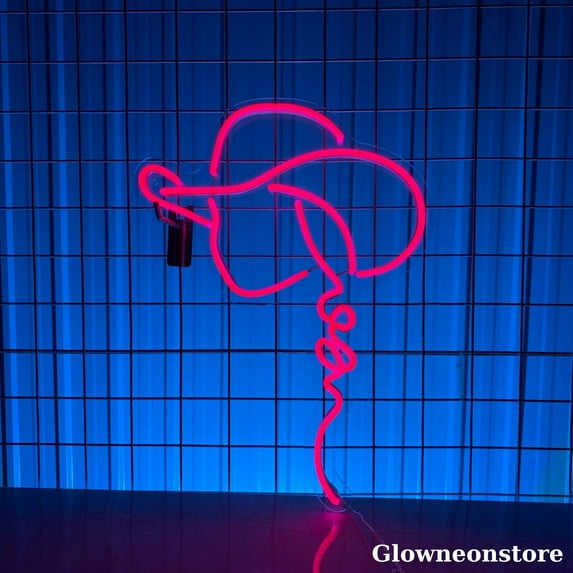 Glowneon Cowgirl Neon Sign, Cowgirl Led Sign, Custom Girl Line Art LED Light, Country Living Room