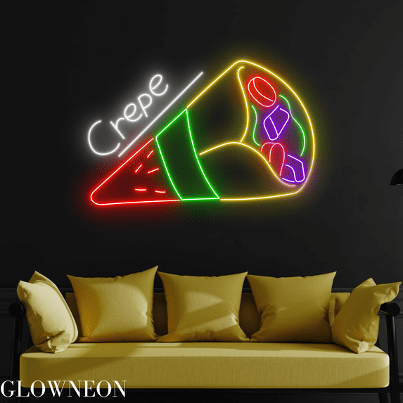 Glowneon Crepe Sausage Neon Sign, European Crepe Cake Wall Led Decor