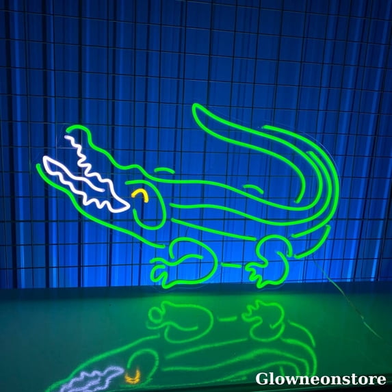 Glowneon Crocodile Neon Sign, Crocodile Neon Sign, Animal Neon Light, Kid Room Decor