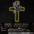 thumbnail image 1 of Glowneon Cross Dove Bird Neon Sign, Cross Pigeon LED Sign, Cross Neon Light, Custom Neon Sign, 1 of 5