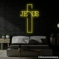 thumbnail image 1 of Glowneon Cross Jesus Neon Sign, Cross Jesus LED Sign, Christian Cross Symbol, Holy Cross Neon Light, 1 of 5