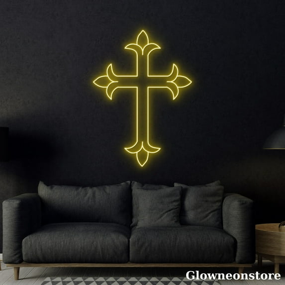 Glowneon Cross Neon Sign, Cross LED Sign, Christian Cross Symbol, Cross Jesus LED Neon Light