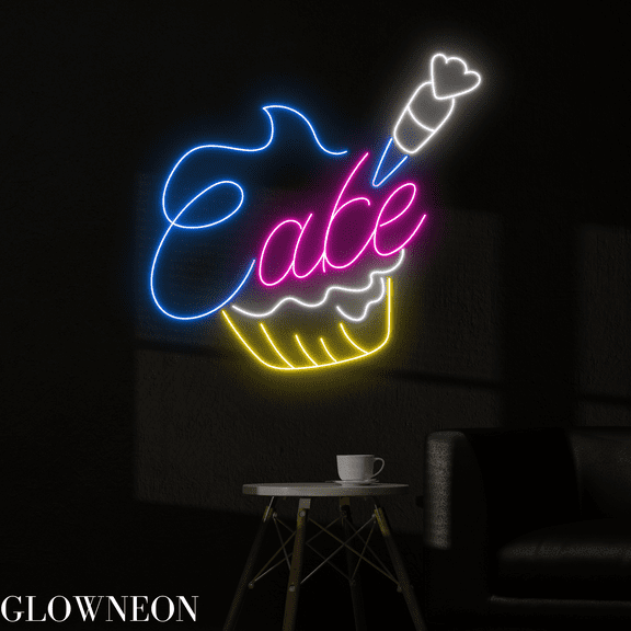 Glowneon Cupcake Neon Sign, Cupcake Store Led Sign, Bakery Wall Decor