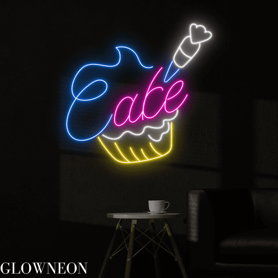 Glowneon Cupcake Neon Sign, Cupcake Store Led Sign, Bakery Wall Decor