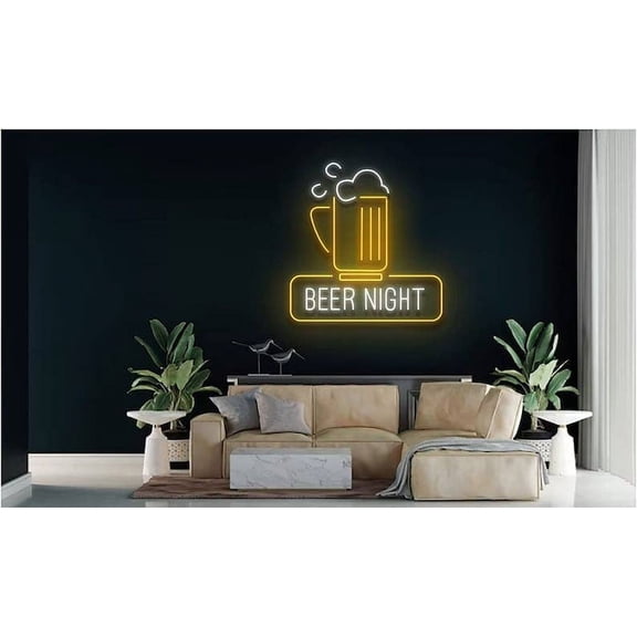 Glowneon Custom Beer Night Neon Sign, Bar Pub Wall Led Lights Decor
