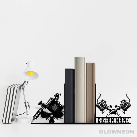 Glowneon Custom Couple Dirt Bike Metal Bookend, Book End Office Decor