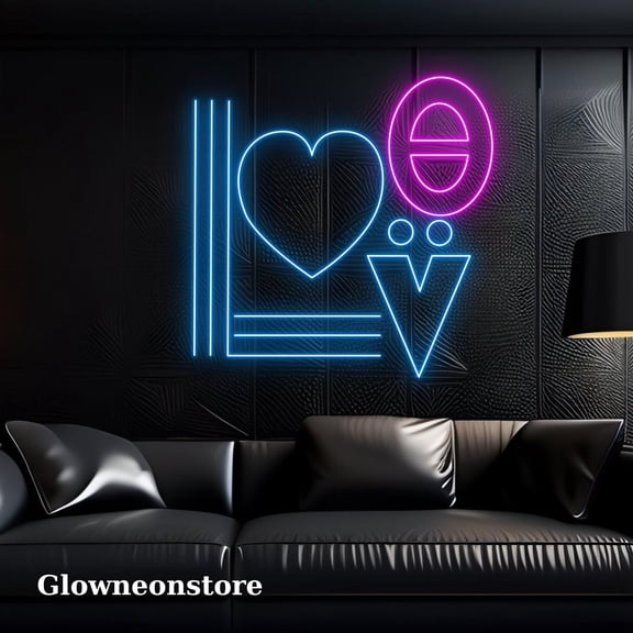 Glowneon Custom Love Heart Neon Sign, Love Symbol Led Sign, Handmade Love Led Light