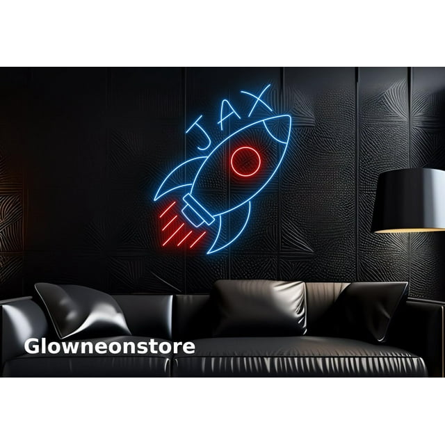 Glowneon Custom Rocket Neon Sign, Rocket Neon Light, Rocket Led Light