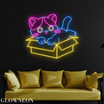 thumbnail image 1 of Glowneon Cute Cat In Box Neon Sign, Cat Lover Bedroom Wall Decoration, 1 of 5