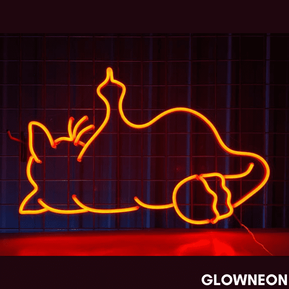 Glowneon Cute Cat With Claw Neon Sign, Cat Led Sign, Best Kid Gifts