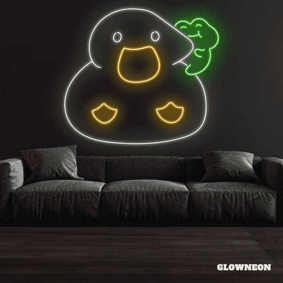Glowneon Cute Duck and Frog Neon Sign, Cute Duck Sign, Frog Decor