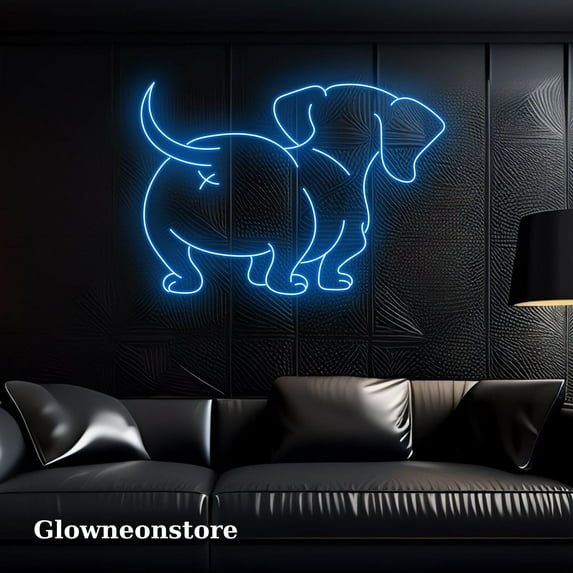 Glowneon Dachshund Dog Butt up Neon Sign, Dog Butt Led Light, Funny Dog Decor, Dachshund Lovers