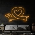 thumbnail image 1 of Glowneon Dachshund Dog Heart Neon Sign, Body Heart Dachshund LED Sign, Dachshund Lover Gift, 1 of 5