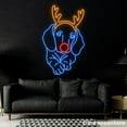 thumbnail image 1 of Glowneon Dachshund Dog With Reindeer Neon Sign, Dachshund Dog Led Sign, Sausage Dog Wall Décor, 1 of 5