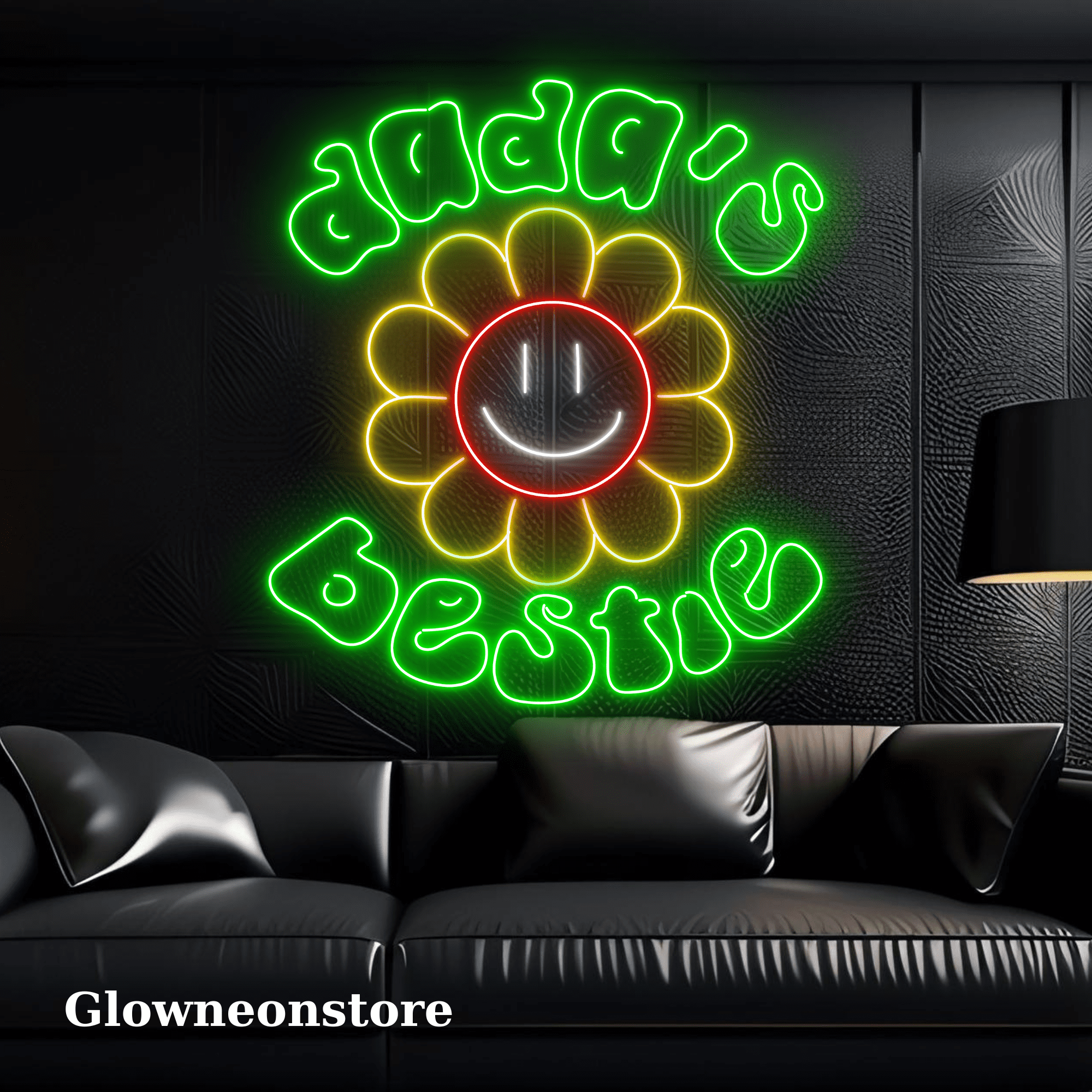 Glowneon Dada's Bestie Neon Sign, Happy Father's Day Wall Led ?Decor ...