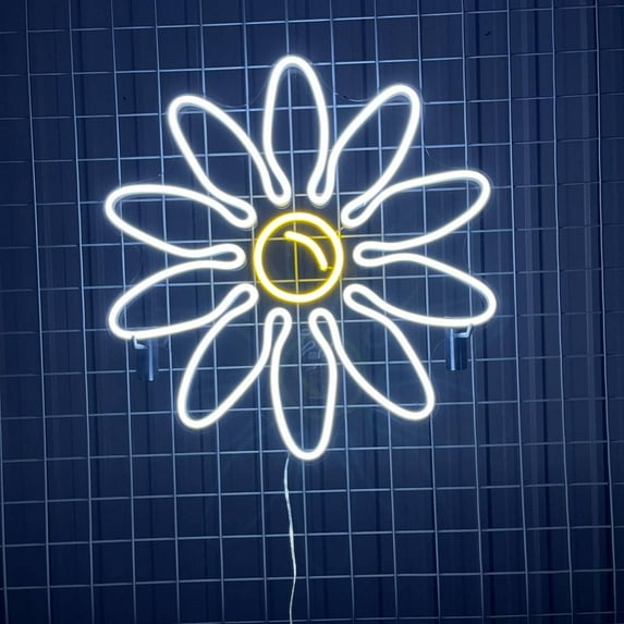 Glowneon Daisy Flower Neon Sign Decor, Plant Flower Shop Decor