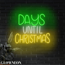 Glowneon Days Until Christmas Led Light, Christmas Holiday Wall Decor