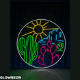 thumbnail image 1 of Glowneon Desert Sun Cactus Neon Sign, Western Desert Home Led Light, 1 of 5