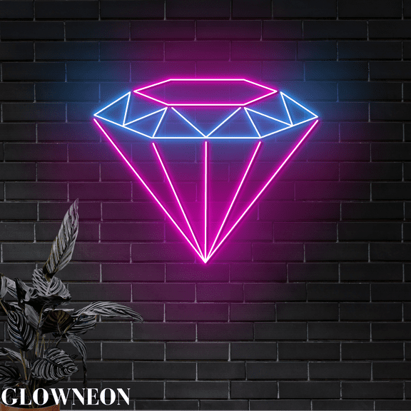 Glowneon Diamond Led Light, Diamond Neon Sign For Party & Home Decor