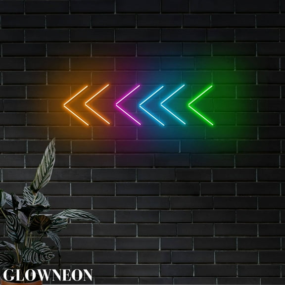 Glowneon Direction Arrow Led Wall Decor, Restaurant Home Bar Wall Art