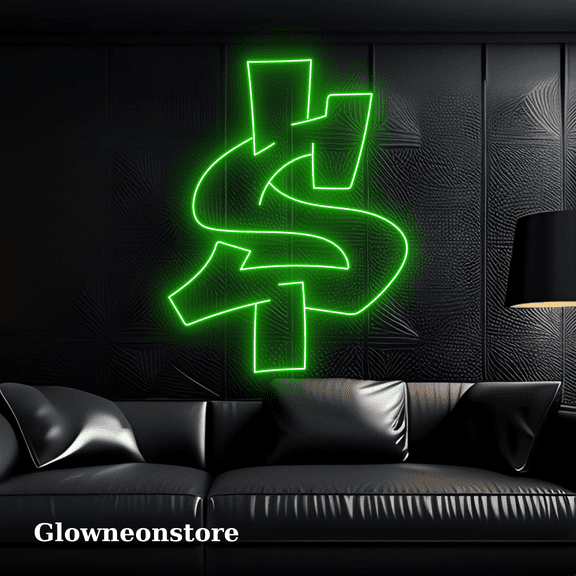 Glowneon Dollar Art Neon Sign, Dollar Led Sign, Dollar Wall Decor
