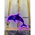 thumbnail image 1 of Glowneon Dolphin Galaxy Neon Print Sign, Dolphin Wall Decor Led Light, 1 of 4