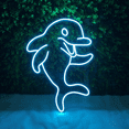 thumbnail image 1 of Glowneon Dolphin Line Neon Sign, Dolphin Led Light, Fishing Wall Art, 1 of 4