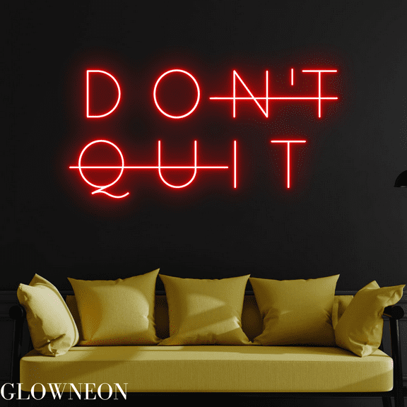 Glowneon Don't Quit Do It Neon Sign, Motivation Led Sign, Gym Decor