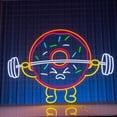 thumbnail image 1 of Glowneon Donut Lift The Weight Neon Sign , Bakery Shop Wall Art Decor, 1 of 4