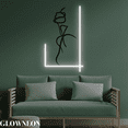 thumbnail image 1 of Glowneon Dreaming Girl Face Portrait Wall Art, One Line Girl Face Art, 1 of 5