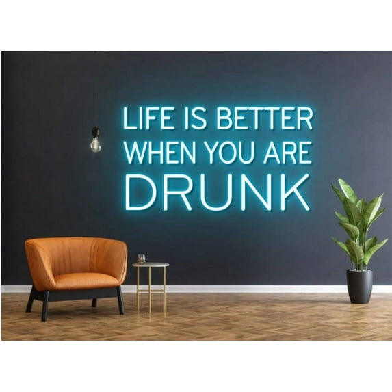 Glowneon Drink Bar Quote Neon Sign, Bar Bub Wall Led Decor