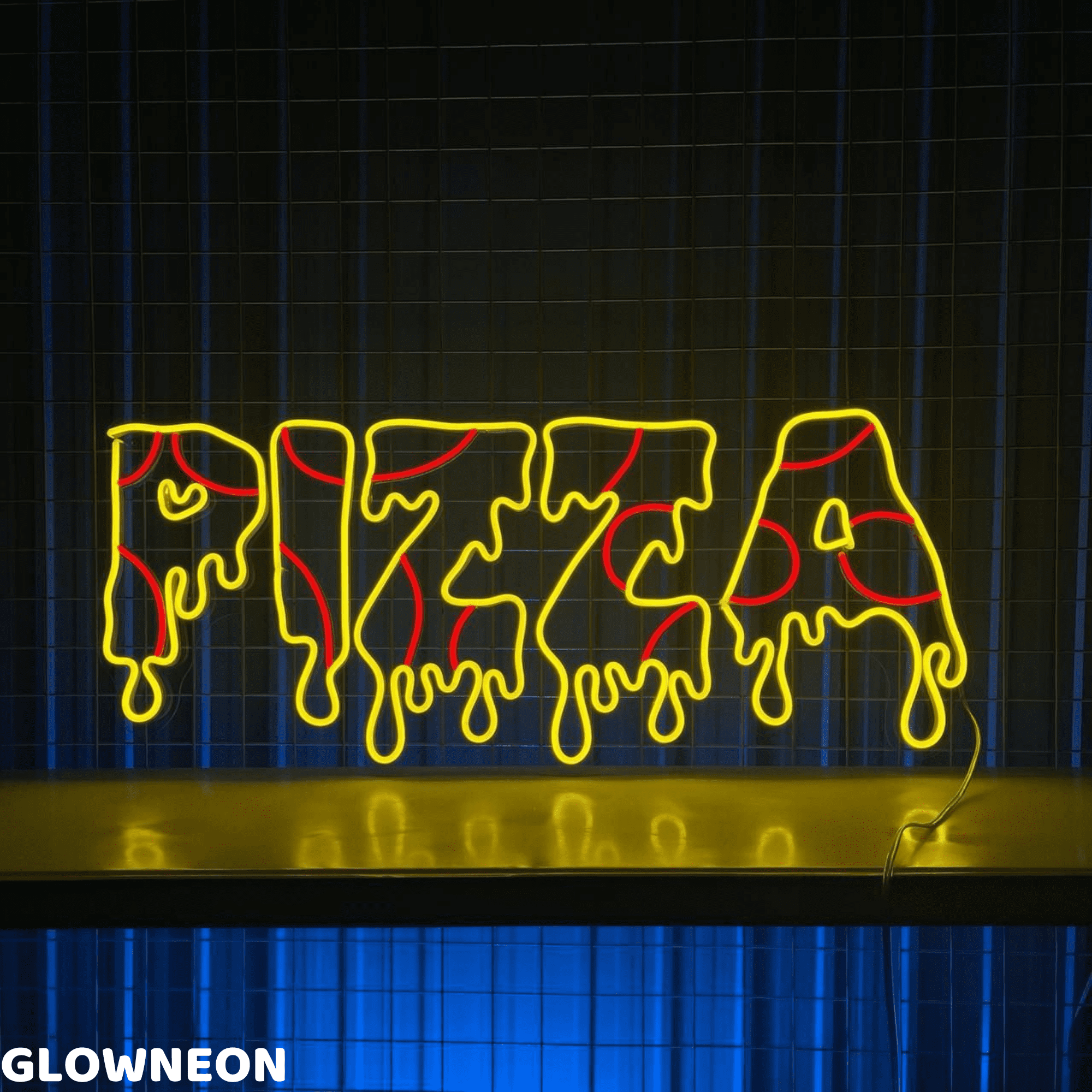 Glowneon Dripping Pizza Signboard Neon Sign, Italian Pizza Led Light ...