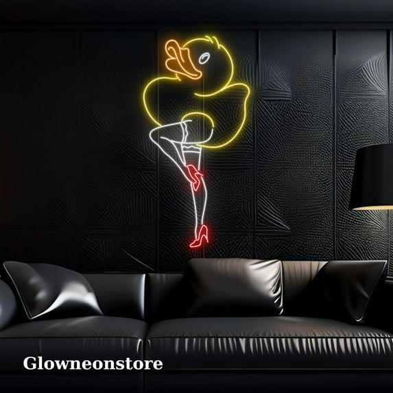 Glowneon Duck Leggy Neon Sign, Duck Led Sign, Duck Wall Art, Duck Funny Sign Decor Home