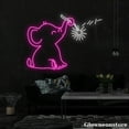 thumbnail image 1 of Glowneon Elephant With Dandelion Neon Sign, Elephant Led Sign, Animal Led Light, Elephant Sign, 1 of 5