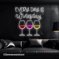 thumbnail image 1 of Glowneon Everyday Is Winesday Neon Sign, Homebar Led Light Decor, 1 of 4
