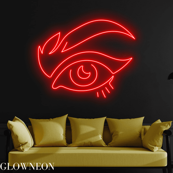 Glowneon Eye Neon Sign, Eye Led Sign, Abstract Eye Line Bedroom Decor