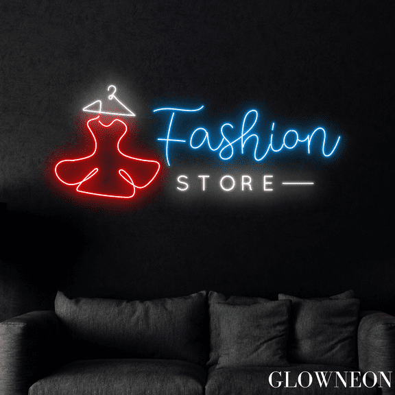 Glowneon Fashion Store Neon Sign, Clothing Boutique Wall Led Light