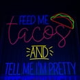 thumbnail image 1 of Glowneon Feed Me Tacos Neon Sign, Restaurant Wall Decor Signboard, 1 of 4